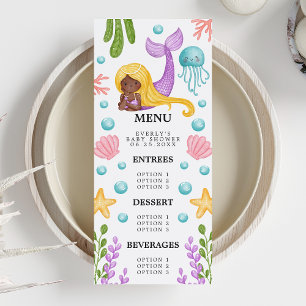 Menu Baby shower Afrikaanse Zeemeermin