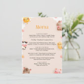 Menu Baby shower Animaux de ferme (Debout devant)