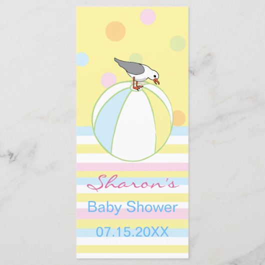 Menu baby shower Beach Ball (Dos)