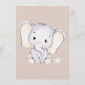 Menu Baby shower bébé éléphant (Dos)