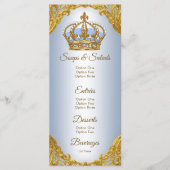 Menu Baby shower Blue Gold (Devant)