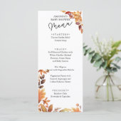 Menu Baby Shower bohème rustique d'automne (Debout devant)