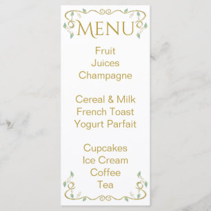 Menu baby shower "Château dans le ciel"