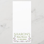 Menu baby shower "Château dans le ciel/rose" (Dos)