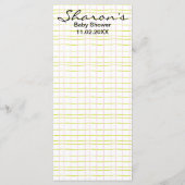 Menu baby shower "Chouette rose" (Dos)