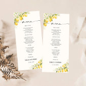 Menu Baby shower Citrus vert citron