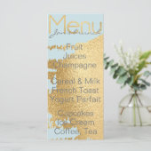 Menu baby shower "Classic Gold/Blue" (Debout devant)