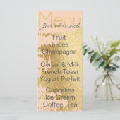 Menu baby shower "Classic Gold/Pink" (Debout devant)