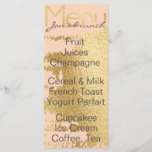 Menu baby shower "Classic Gold/Pink" (Devant)