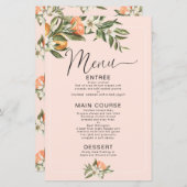 Menu Baby shower Clementine Little Cutie Rose (Devant / Derrière)