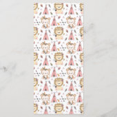 Menu Baby shower d'aquarelle de la tribu Boho Lion (Dos)