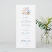 Menu Baby shower d'aquarelle de l'Ours Nautique (Debout devant)