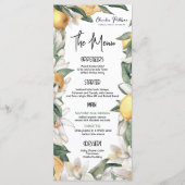 Menu Baby shower d'aquarelle florale Citrus Lemon (Devant)