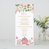 Menu Baby shower de ferme rose fille (Debout devant)