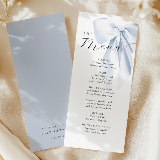 Menu Baby shower de la ceinture bleue