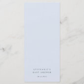 Menu Baby shower de la ceinture bleue (Dos)