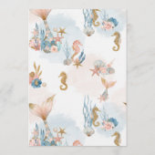 Menu Baby shower de la queue de sirène rose (Dos)