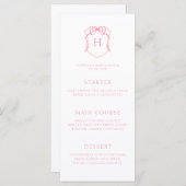 Menu Baby shower de poitrine rose (Devant / Derrière)