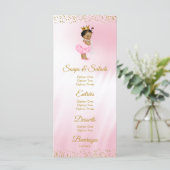 Menu Baby shower de Princess Ethnic Gold Rose (Debout devant)