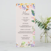 Menu Baby shower de printemps fleur sauvage (Debout devant)