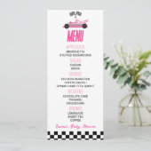 Menu Baby shower de voiture rose (Debout devant)