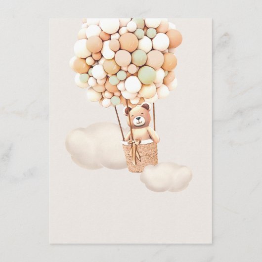 Menu Baby shower d'ours (Dos)