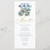 Menu Baby shower Dusty Blue Hydrangea (Devant)