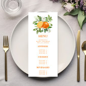 Menu Baby Shower Fête de Bébé Orange Citrus Little Cuti