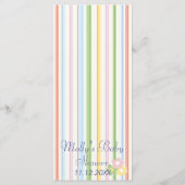 Menu baby shower "Fleurs et Grilles" (Dos)