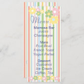 Menu baby shower "Fleurs et Grilles" (Devant / Derrière)