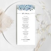 Menu Baby shower Floral Boho Bleu