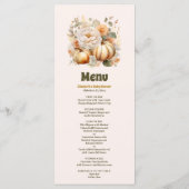 Menu Baby shower floral de petite citrouille (Dos)
