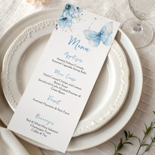 Menu Baby Shower Floral Papillon Sauvage Bohème pour Ga