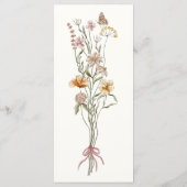 Menu Baby shower ivoire petit Fleur sauvage (Dos)