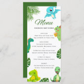 Menu Baby shower Little Dino (Devant / Derrière)