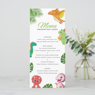 Menu Baby shower Little Dino