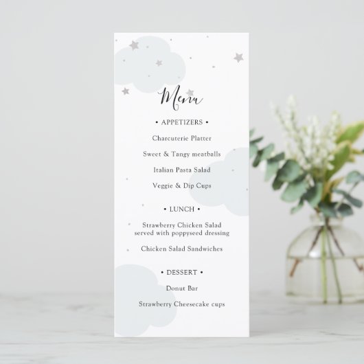 Menu Baby shower Lune (Debout devant)