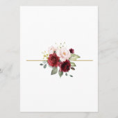 Menu Baby shower Marsala Fleurs & Gold Frame (Dos)