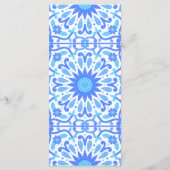 Menu Baby Shower Minimaliste Carrelage Bleu Italien Jau (Dos)