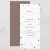 Menu Baby shower neutre pour le genre Little Star (Devant / Derrière)
