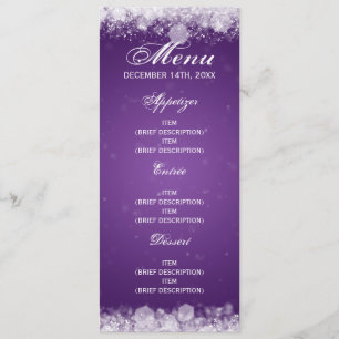 Menu Baby shower Night Sparkle Paars Kaart