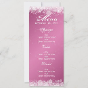 Menu Baby shower Night Sparkle Pink Kaart