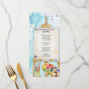 Menu Baby Shower Œuvre d'Art