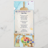 Menu Baby Shower Œuvre d'Art (Devant)
