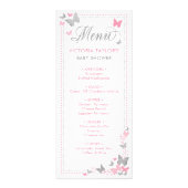 Menu baby shower, Papillons (Devant)