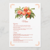 Menu Baby shower Peach Fuzz (Devant)
