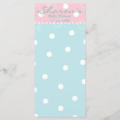 Menu baby shower "Pink Blue Baby" (Dos)