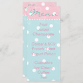 Menu baby shower "Pink Blue Baby" (Devant / Derrière)