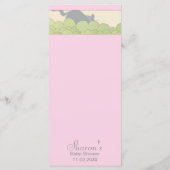 Menu baby shower "Pink Cat Library" (Dos)