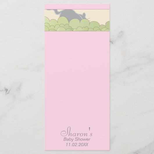 Menu baby shower "Pink Cat Library" (Dos)